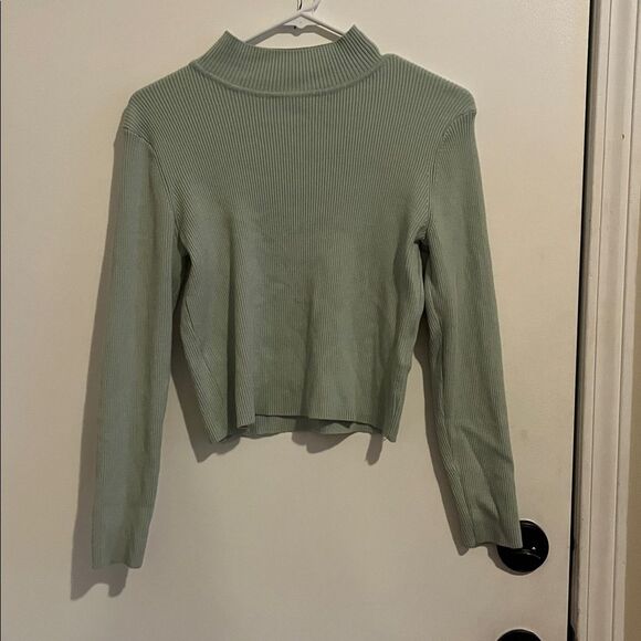 Divided Tops - Divided Light Green Ribbed Long Sleeve Top